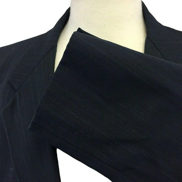 Thomas Suit Jacket Blazer Sports Coat Mens 100% Pure Wool 42L Blue Pinstripe 6 P - Picture 8 of 12
